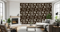 Abstract Organic Dark Brown Shapes Wallpaper⁠