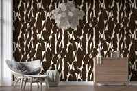 Abstract Organic Dark Brown Shapes Wallpaper⁠