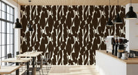 Abstract Organic Dark Brown Shapes Wallpaper⁠