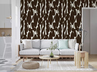 Abstract Organic Dark Brown Shapes Wallpaper⁠