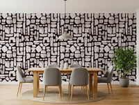 Abstract Painted Shapes Pattern Wallpaper⁠