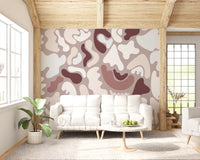 Abstract Organic Shapes in Earthy Tones Wall Mural