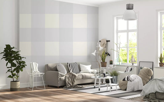 Living room styled with the subtle off-white texture wallpaper GD11876