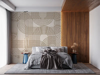 Abstract Organic Linear Grid Art Wall Mural