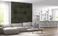 Minimalist Bronze Grid Wall Mural