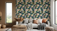 Midnight Botanical Bloom Art Wallpaper⁠