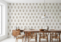Vintage Botanical Herb Garden Sketch Wallpaper⁠