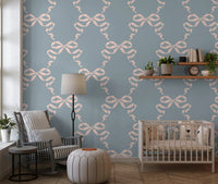 Vintage Pastel Bow Print Wallpaper⁠