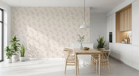 Minimalist Tulip Brushstroke Pattern Wallpaper⁠