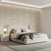 Cream Swirl Geometric Wallpaper⁠