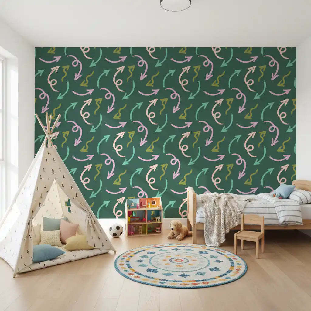 Modern Pastel Arrow Trail Wallpaper⁠