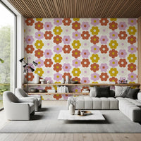 Retro Flower Power Bloom Wallpaper⁠