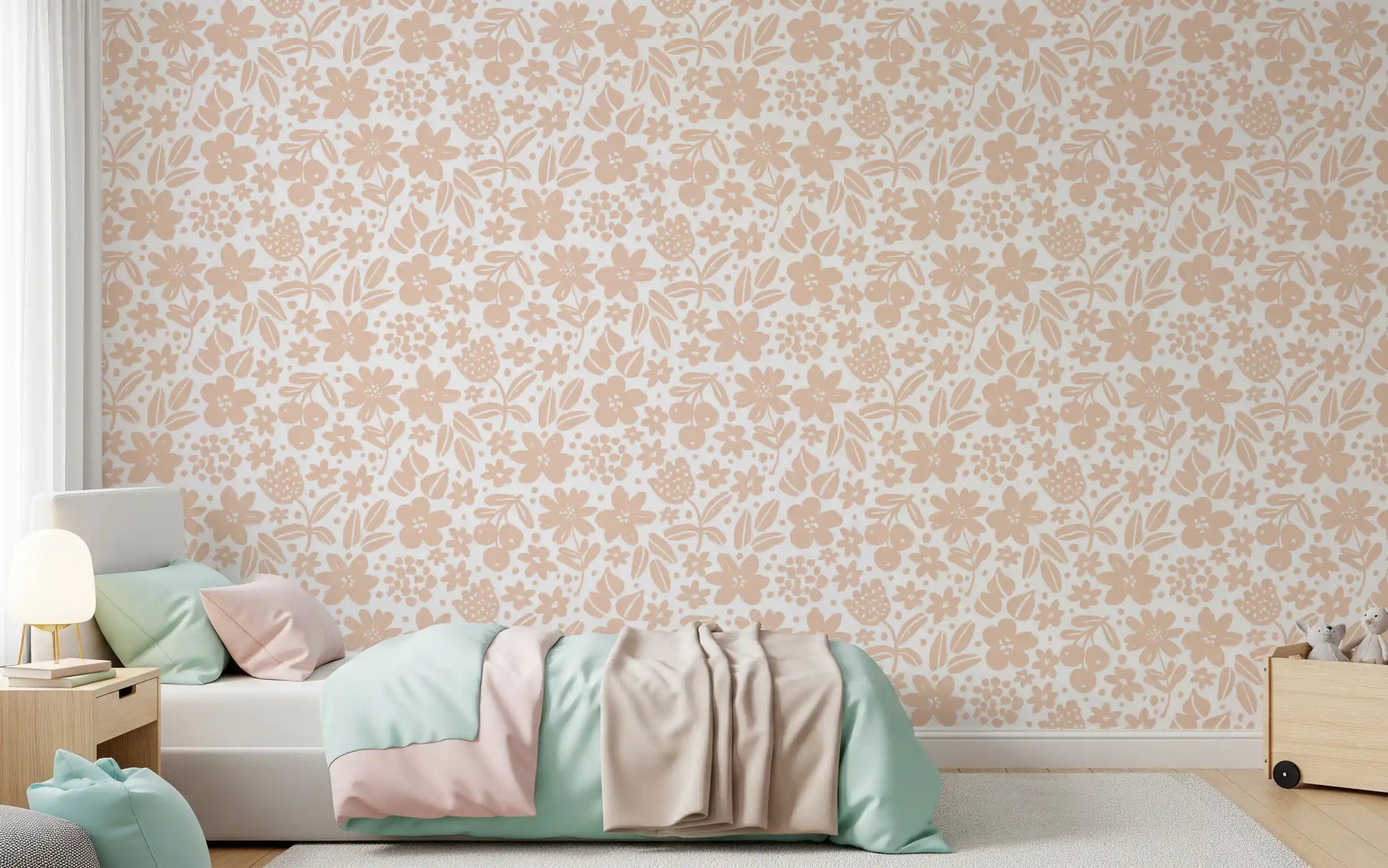 Minimalist Peach Garden Bloom Wallpaper⁠