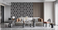 Modernist Painterly Orbit Geometric Motif Wallpaper⁠