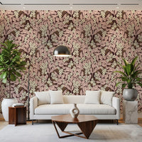 Soft Pink Garden Foliage Wallpaper⁠
