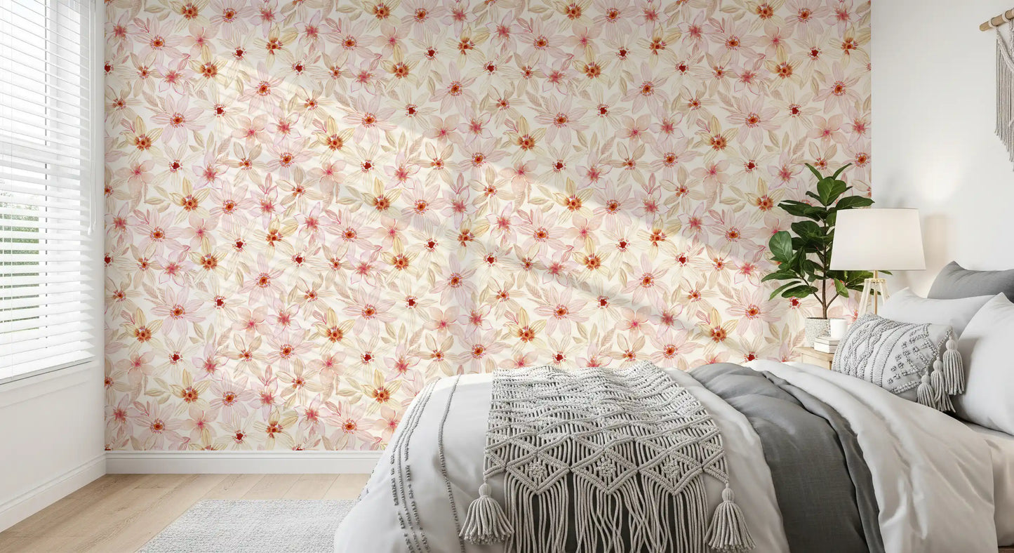 Soft Watercolor Meadow Bloom Wallpaper⁠
