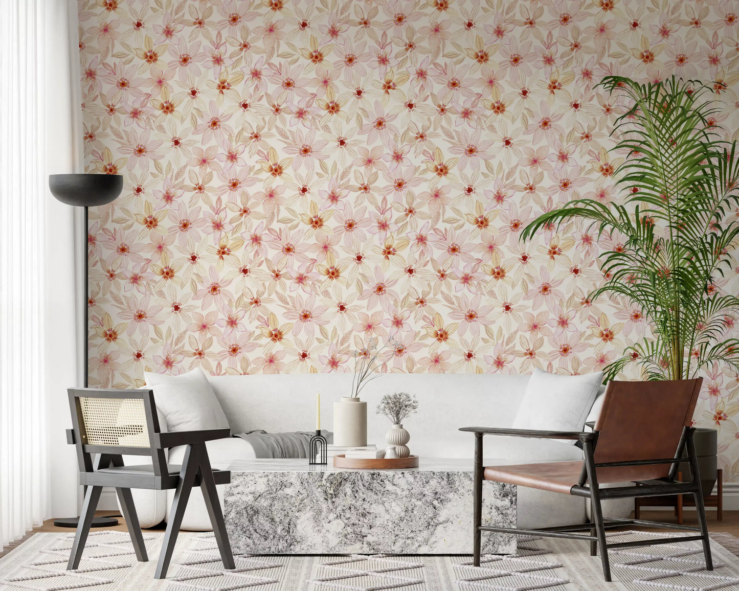 Soft Watercolor Meadow Bloom Wallpaper⁠