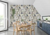 Neutral Watercolor Blooms Wallpaper⁠