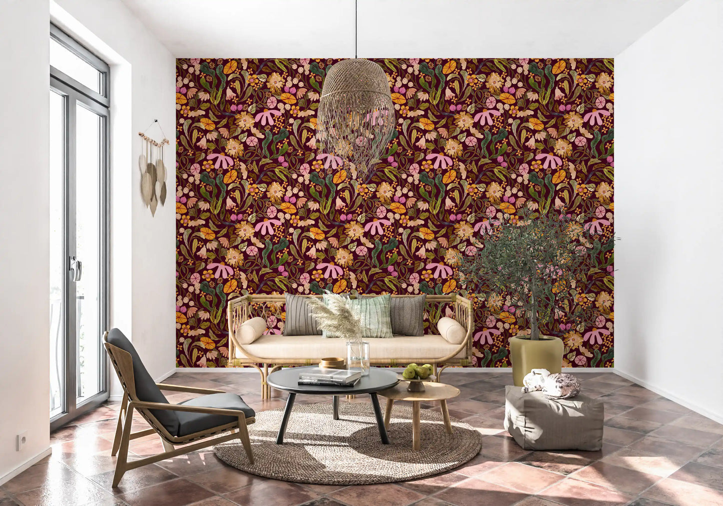 Vintage Botanical Twilight Wallpaper⁠