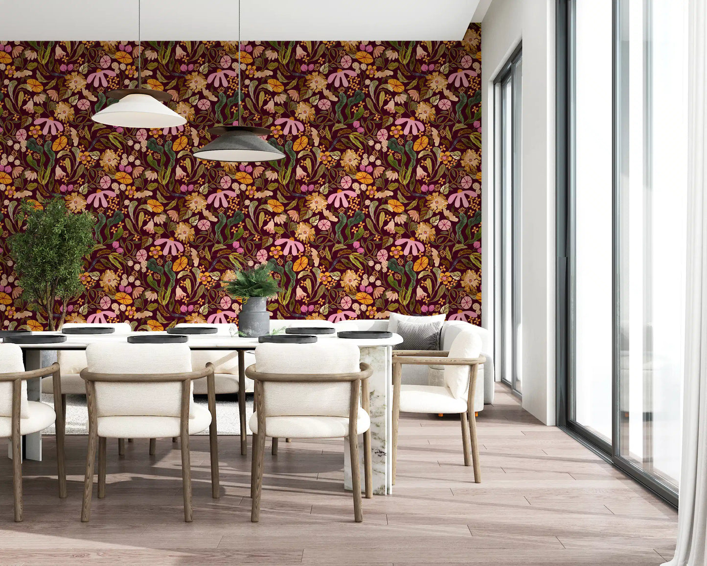 Vintage Botanical Twilight Wallpaper⁠