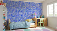 Vibrant Cobalt Swirl Pattern Wallpaper⁠