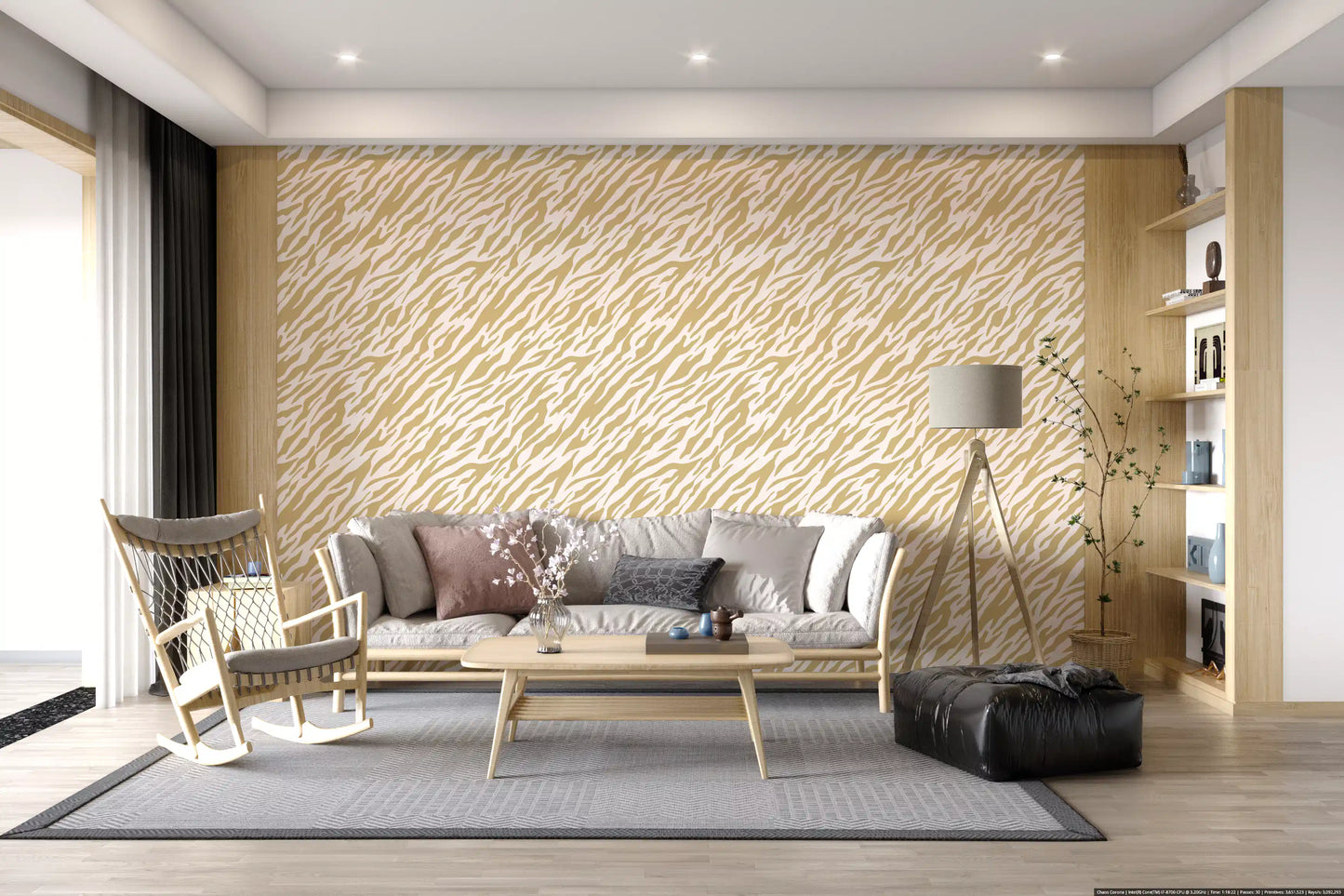 Abstract Gold Animal Stripe Wallpaper⁠