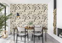 Silhouette Meadow and Butterfly Print Wallpaper⁠
