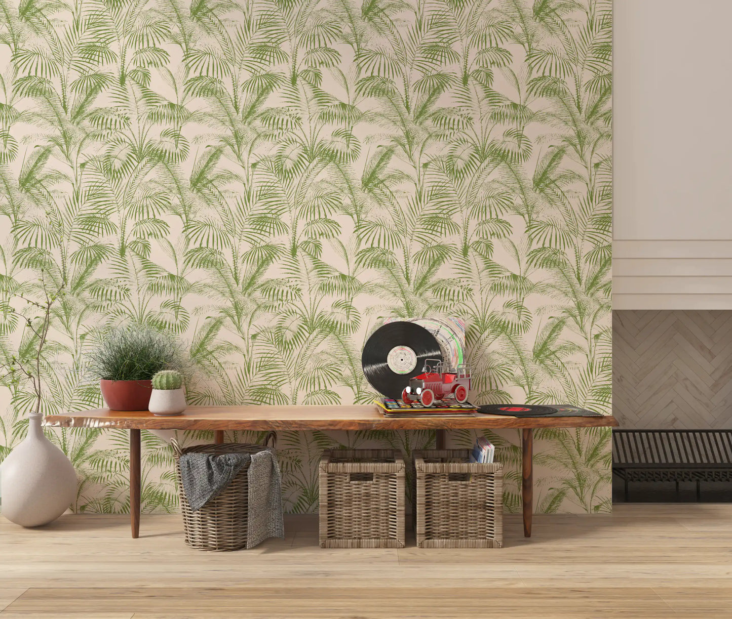 Botanical Jungle Frond Sketch Wallpaper⁠