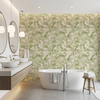 Botanical Jungle Frond Sketch Wallpaper⁠