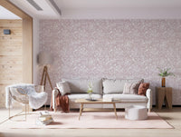 Minimalist Blush Flora Motif Wallpaper⁠