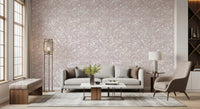 Minimalist Blush Flora Motif Wallpaper⁠