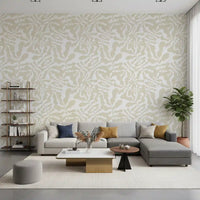 Organic Muted Leaf Silhouette Wallpaper⁠