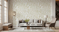 Organic Muted Leaf Silhouette Wallpaper⁠