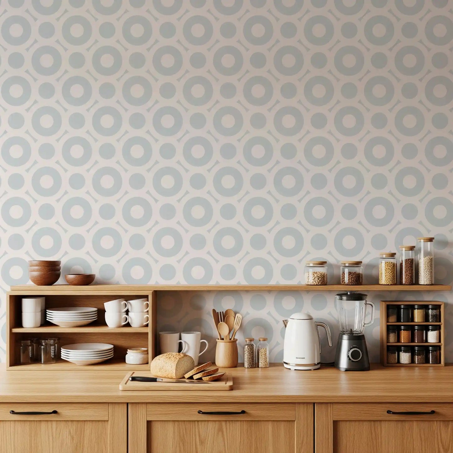 Contemporary Airy Circles Graphic Print Wallpaper⁠