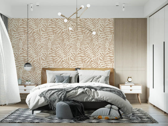 Minimalist Botanical Palm Leaves Wallpaper⁠
