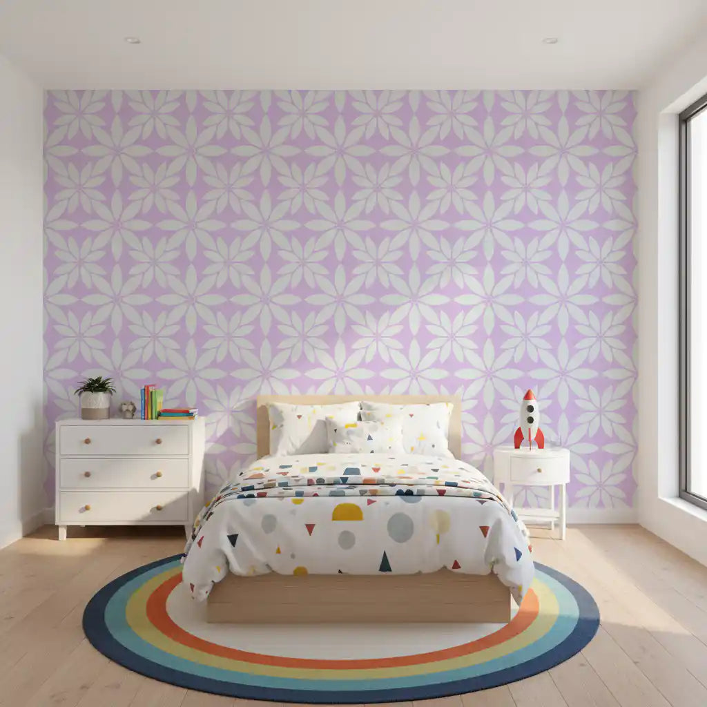 Soft Lavender Petal Lattice Wallpaper⁠