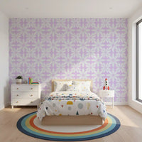 Soft Lavender Petal Lattice Wallpaper⁠