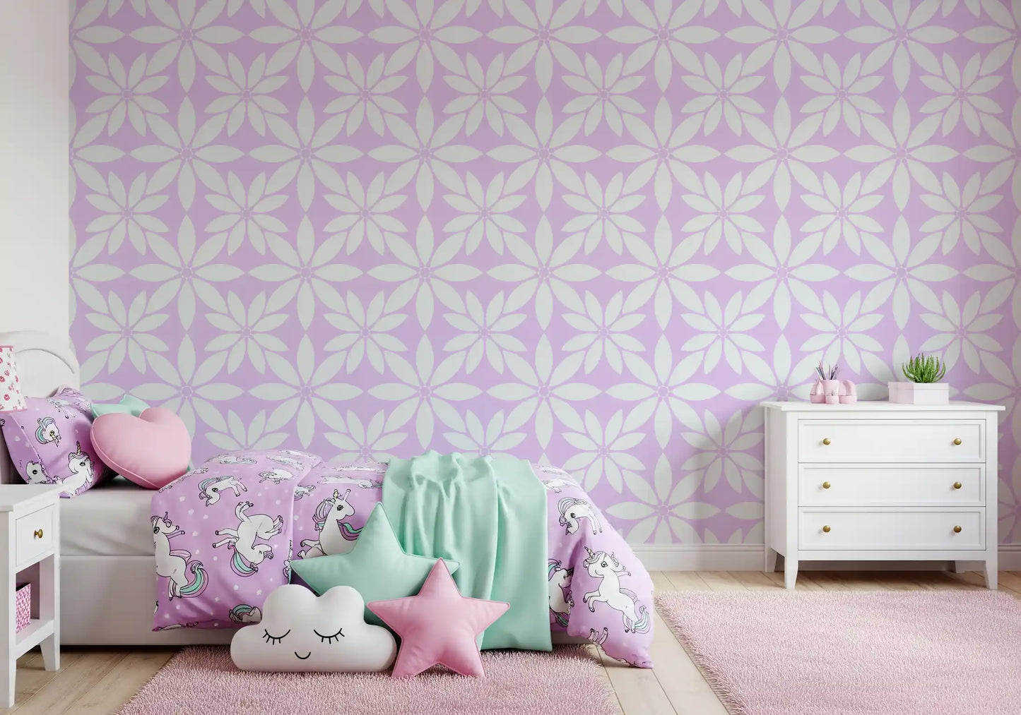 Soft Lavender Petal Lattice Wallpaper⁠