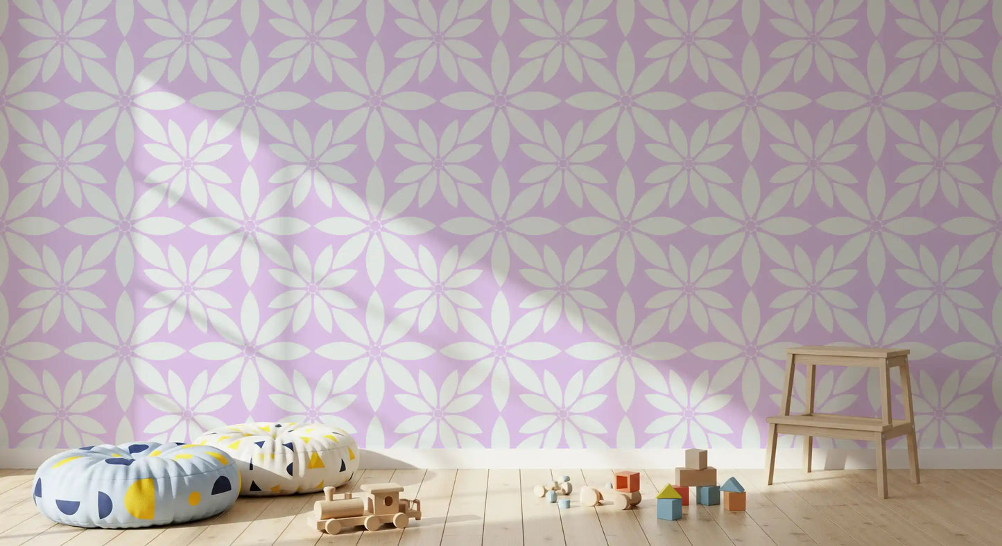 Soft Lavender Petal Lattice Wallpaper⁠