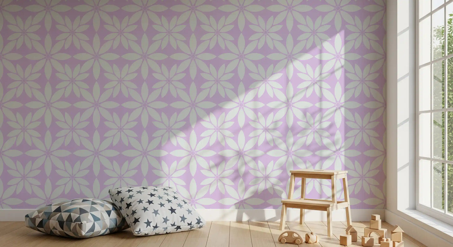 Soft Lavender Petal Lattice Wallpaper⁠