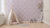 Soft Lavender Petal Lattice Wallpaper⁠