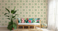Sage Geometric Interlocking Squares Wallpaper⁠