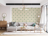 Sage Geometric Interlocking Squares Wallpaper⁠
