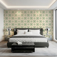 Sage Geometric Interlocking Squares Wallpaper⁠