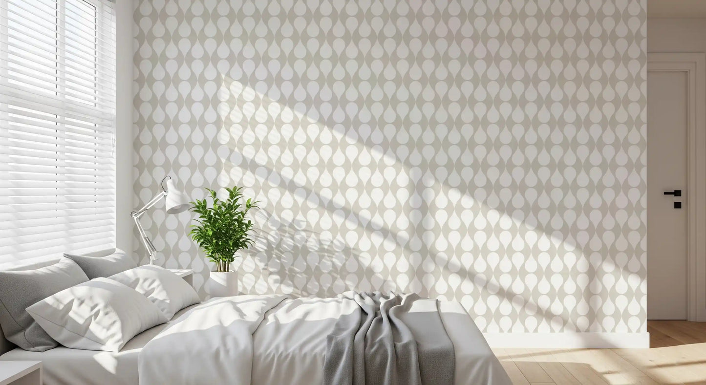 Minimalist Soft Geometric Curve Pattern Wallpaper⁠
