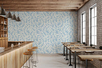Abstract Seaweed Blue Pattern Wallpaper⁠