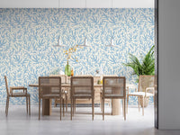 Abstract Seaweed Blue Pattern Wallpaper⁠