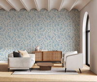 Abstract Seaweed Blue Pattern Wallpaper⁠
