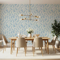 Abstract Seaweed Blue Pattern Wallpaper⁠