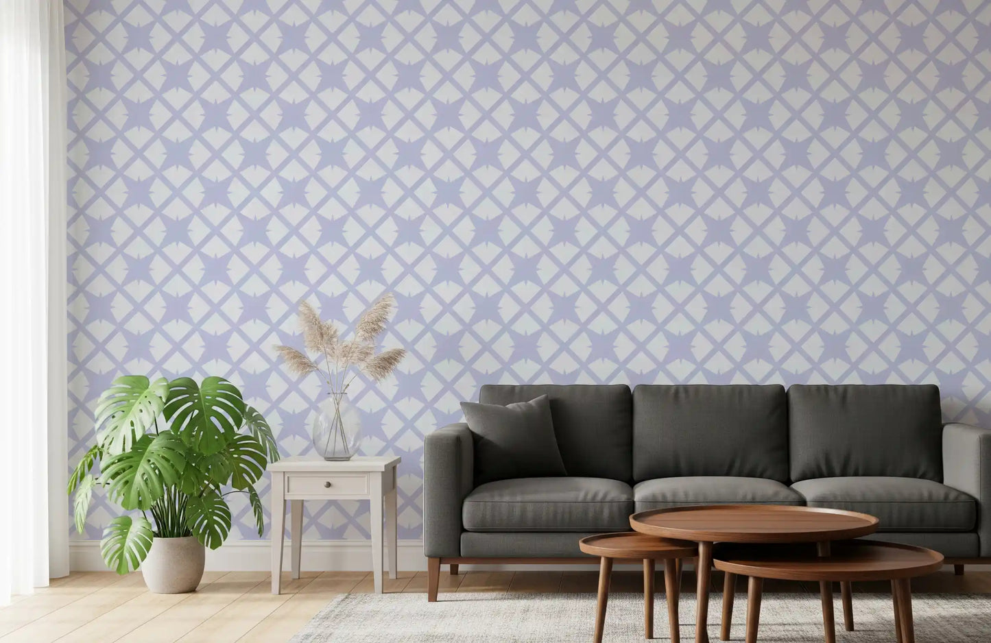 Minimalist Starburst Lattice Wallpaper⁠
